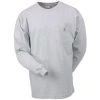 Carhartt Shirts: Men's Grey K126 HGY Long Sleeve Pocket Tee Shirt -Work Attire Shop image 44388