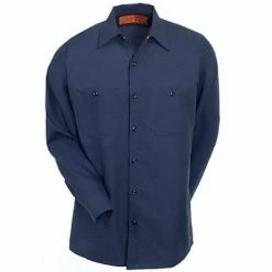 Red Kap Shirts: Men's Navy SP14 NV Industrial Long Sleeve Work Shirt -Work Attire Shop image 49722
