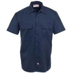 Dickies Shirts: Men's Navy 1574 NV Stain Release Short Sleeve Work Shirt -Work Attire Shop image 58274