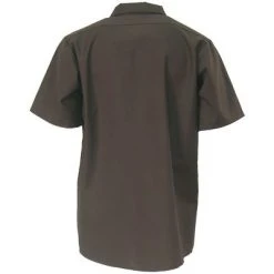 Red Kap Shirts: Men's SP24 CB Brown Short-Sleeve Industrial Uniform Shirt