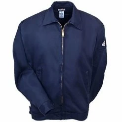 Bulwark Jackets: Men's JEL2 NV Navy Blue Flame-Resistant Work Jacket -Work Attire Shop image 62387