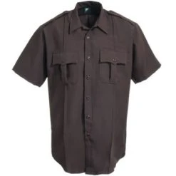 Horace Small Shirts: Mens Brown Soil-Release Short Sleeve Shirt HS1245 -Work Attire Shop image 69370 1 1