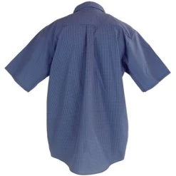 Red Kap Shirts: Men's SP84 GB Grey/Blue Plaid Short Sleeve Work Shirt