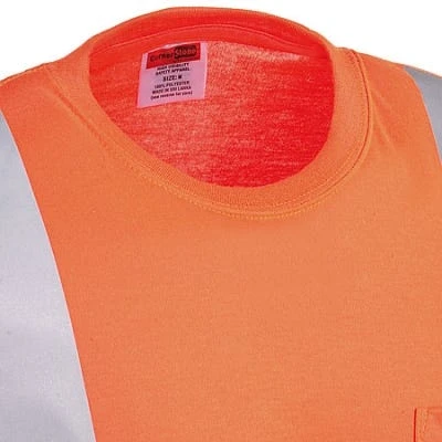 CornerStone Shirts: Men's CS401 SONG Safety Orange High Visibility Tee Shirt 4 CornerStone Shirts: Men's CS401 SONG Safety Orange High Visibility Tee Shirt - Image 2