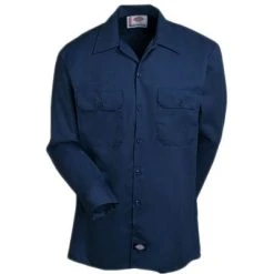 Dickies Shirts: Men's Dark Navy 574 DN Long Sleeve Uniform Shirt -Work Attire Shop image 81777