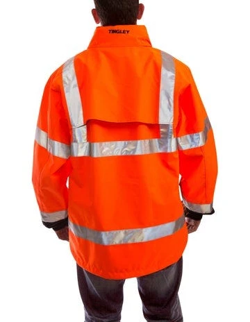 Tingley Rubber: Men's J24129 Orange High Visibility Waterproof Jacket 4 Tingley Rubber: Men's J24129 Orange High Visibility Waterproof Jacket - Image 2