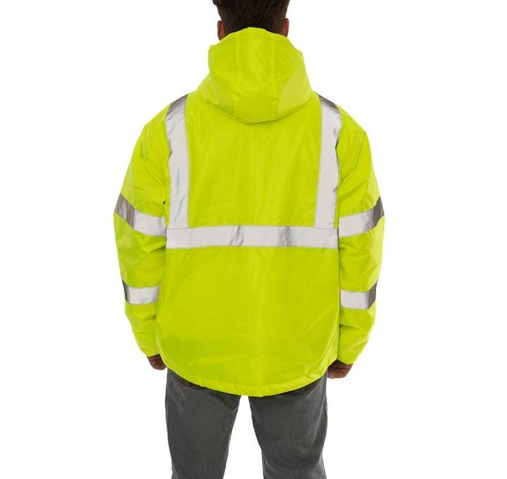 Tingley Jackets: Men's J26322 Fluorescent Yellow Black Optix Pull Over Hooded Waterproof Jacket 4 Tingley Jackets: Men's J26322 Fluorescent Yellow Black Optix Pull Over Hooded Waterproof Jacket - Image 2