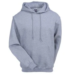 Jerzees Sweatshirts: Men's 4997M OXF Oxford Grey Super Sweats Pullover Hooded Sweatshirt -Work Attire Shop jerzees 4997m oxf pullover f 01