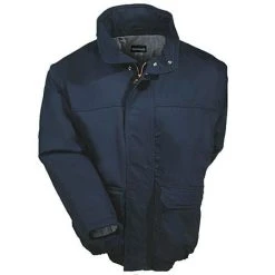 Bulwark Jackets: Men's JLR8 NV Flame-Resistant Insulated Navy Cotton Work Jacket -Work Attire Shop jlr8nv4 bulwarkf 01