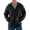 Carhartt Sweatshirts: Men's K122 BLK Black Midweight Hooded Front Zip Sweatshirt -Work Attire Shop k122blk