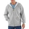 Carhartt Sweatshirts: Men's K122 HGY Heather Grey Midweight Hooded Front Zip Sweatshirt 1 Carhartt Sweatshirts: Men's K122 HGY Heather Grey Midweight Hooded Front Zip Sweatshirt -Work Attire Shop k122hgy