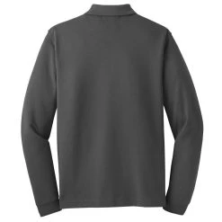 Port Authority Shirts: Men's Rapid Dry Charcoal K455LS CHR Long Sleeve Polo -Work Attire Shop k455ls charcoal flat back 2010