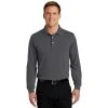 Port Authority Shirts: Men's Rapid Dry Charcoal K455LS CHR Long Sleeve Polo 2 Port Authority Shirts: Men's Rapid Dry Charcoal K455LS CHR Long Sleeve Polo -Work Attire Shop k455ls charcoal model front