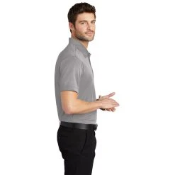 Port Authority Shirt: Men's K540 GRY Gusty Grey Silk Touch Performance Polo 11 Port Authority Shirt: Men's K540 GRY Gusty Grey Silk Touch Performance Polo -Work Attire Shop k540 gustygrey model side