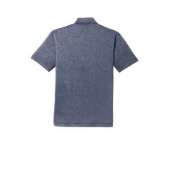 Port Authority Shirts: Men's K576 TNH True Navy Blue Heather Trace Polo Shirt -Work Attire Shop k576 truenavyhthr flat back