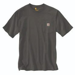 Carhartt Shirts: Men's K87 306 Peat Heavyweight Pocket Short Sleeve Loose Fit T Shirt
