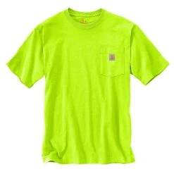 Carhartt Shirts: Men's K87 BLM Brite Lime Heavyweight Short Sleeve Loose Fit Pocket T Shirt