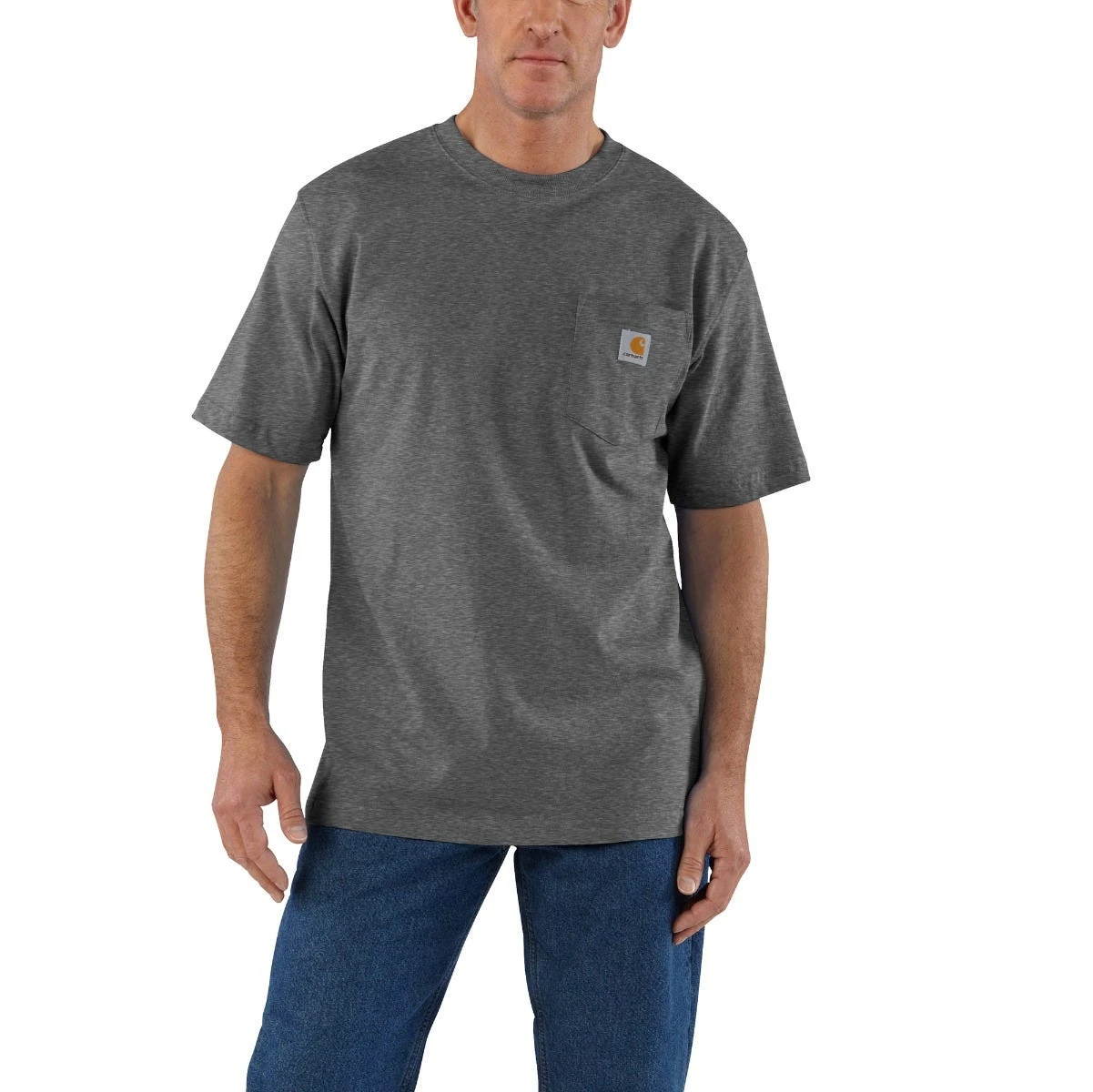 Carhartt Shirts: Men's K87 CRH Carbon Heather Heavy Weight Short Sleeve Loose Fit Pocket T-Shirt 4 Carhartt Shirts: Men's K87 CRH Carbon Heather Heavy Weight Short Sleeve Loose Fit Pocket T-Shirt - Image 2
