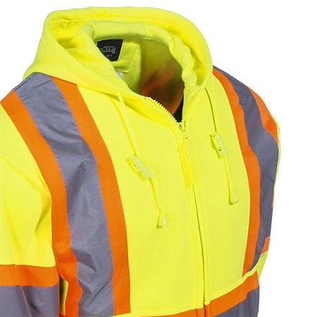 Key Sweatshirts: Men's 879 39 Hi-Vis Yellow ANSI Hooded Sweatshirt 4 Key Sweatshirts: Men's 879 39 Hi-Vis Yellow ANSI Hooded Sweatshirt - Image 2