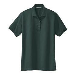 Port Authority Shirts: Women's Silk Touch Green Shirt L500 DGR -Work Attire Shop l500 darkgreen flat front