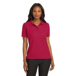 Port Authority Shirts: Women's Red Polo Shirt L500 RED -Work Attire Shop l500 red model front 082018