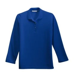 Port Authority Shirts: Women's Royal Blue Polo Shirt L500LS RYL -Work Attire Shop l500ls royal flat front 2011
