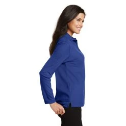Port Authority Shirts: Women's Royal Blue Polo Shirt L500LS RYL -Work Attire Shop l500ls royal model side 032017
