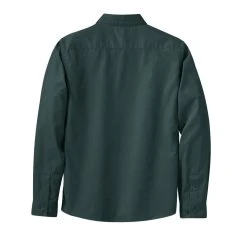 Port Authority Shirts: Women's Green Cotton/Poly Woven Shirt L608 DGR -Work Attire Shop l608 darkgreen back fs06