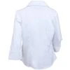 Port Authority Blouses: L6290 Women's White 3/4 Sleeve Open-Neck Blouse