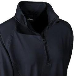 Sport Tek Pullover: Ladies LST850 BLK Black 1/2 Zip Stretch Pullover