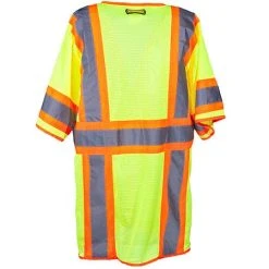 Occunomix Vests: Two Tone Hi-Vis Yellow Classic Mesh Safety Vest LUX HSCLC3Z YEL