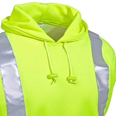 Occunomix Sweatshirts: Men's High Visibility Cotton Blend Hooded Sweatshirt OCCLUX-SWTLH Y 4 Occunomix Sweatshirts: Men's High Visibility Cotton Blend Hooded Sweatshirt OCCLUX-SWTLH Y - Image 2