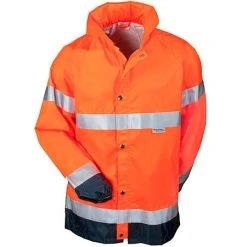 Occunomix Jackets: Men's Hi Vis Orange Waterproof Rain Jacket LUX TJR ORG -Work Attire Shop lux tjrorg occuluxf 01