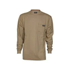 MCR Safety: Men's LST1T Tan Flame Resistant FR Long Sleeve Work Shirts