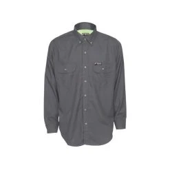 MCR Safety Shirts: Men's SBS1001 Grey FR Summit Breeze Vented Underarms Long Sleeve Button Down Shirt