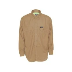 MCR Safety Shirts: Men's SBS1003 Tan FR Summit Breeze Vented Underarms Long Sleeve Button Down Shirt