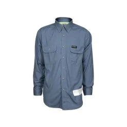 MCR Safety Shirts: Men's SBS1006 Blue FR Summit Breeze Vented Underarms Long Sleeve Button Down Shirt