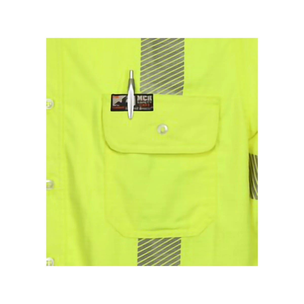 MCR Safety Shirts: Men's SBS1027 Lime FR Summit Breeze Hi Vis Long Sleeve Button Down Shirt 6 MCR Safety Shirts: Men's SBS1027 Lime FR Summit Breeze Hi Vis Long Sleeve Button Down Shirt - Image 4