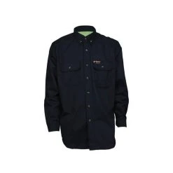 MCR Safety Shirts: Men's SBS2002 Navy FR Summit Breeze Long Sleeve Button Down Shirt
