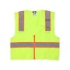 MCR Safety Vests: Men's SURVL Lime Hi Vis Reflective Orange Silver Stripes Zipper Closure Safety Vest