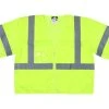 MCR Safety Vests: Men's VCL3MLZ Lime Hi Vis Reflective Lime Mesh Fabric Silver Stripes Zipper Front Closure Safety Vest -Work Attire Shop mcr vcl3mlz 1 xhiresedit