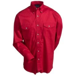Wrangler Shirts: Men's Red MP3522 R Twill Long Sleeve Western Shirt -Work Attire Shop mp3522r 1