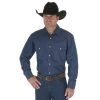 Wrangler Shirts: Men's MS70119 Blue Authentic Cowboy Cut Work Shirt 2 Wrangler Shirts: Men's MS70119 Blue Authentic Cowboy Cut Work Shirt -Work Attire Shop ms70119 bf01 swff prd