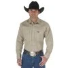 Wrangler Shirts: Men's MS70319 Khaki Authentic Cowboy Cut Work Shirt 2 Wrangler Shirts: Men's MS70319 Khaki Authentic Cowboy Cut Work Shirt -Work Attire Shop ms70319 bf01 swff prd