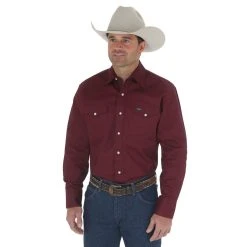 Wrangler Shirts: Men's MS70719 Red Oxide Authentic Cowboy Cut Work Shirt