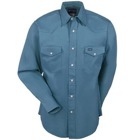 Wrangler Shirts: Men's Dark Teal MS71419 Cowboy Cut Twill Long Sleeve Shirt 4 Wrangler Shirts: Men's Dark Teal MS71419 Cowboy Cut Twill Long Sleeve Shirt - Image 2