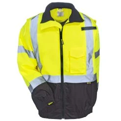 Occunomix Jackets: Men's LUX 350 JB B High Viz Yellow Quilt-Lined Bomber Jacket 9 Occunomix Jackets: Men's LUX 350 JB B High Viz Yellow Quilt-Lined Bomber Jacket -Work Attire Shop occunomix lux 350 jb by f 01