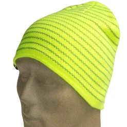 Occunomix Hats: LUX MBRB Green High Viz Multi-Banded Reflective Beanie -Work Attire Shop occunomix lux mbrb y p 01