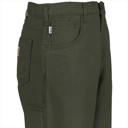 Carhartt Jeans: Men's Moss Flame Resistant Loose Fit Canvas Jeans FRB159 MOS 6 Carhartt Jeans: Men's Moss Flame Resistant Loose Fit Canvas Jeans FRB159 MOS - Image 4