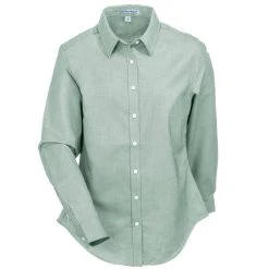 Port Authority Shirts: Women's L658 GRN SuperPro Green Oxford Shirt -Work Attire Shop port authority l658 grn f 01